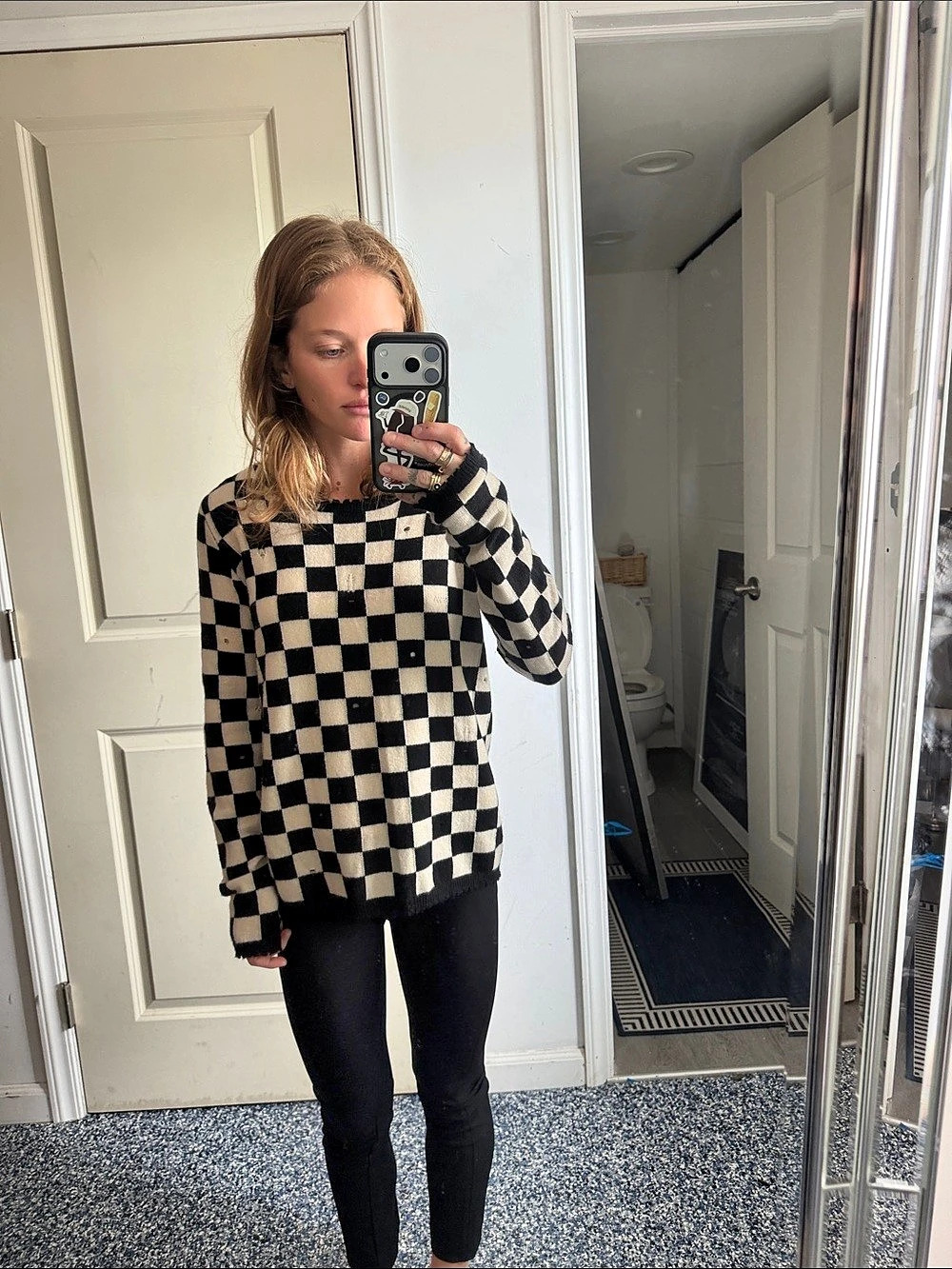 Autumn Cashmere Checkered Cashmere Sweater Size XS Like New